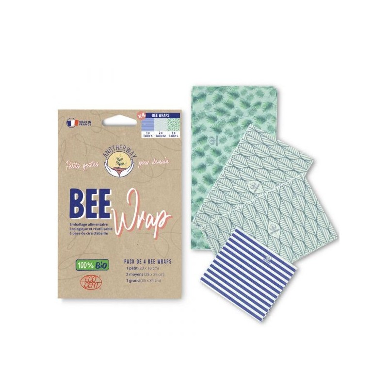 Bee Wrap à l'unité | Emballage alimentaire réutilisable en cire d'abeille et coton upcyclé